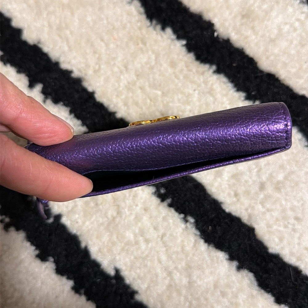 Dolce & Gabbana Metallic Purple Leather Wallet - Picture 9 of 10